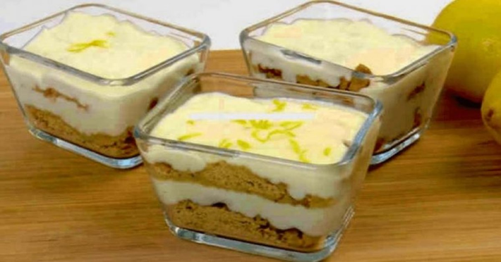 Sobremesa de limão com bolachas Maria em 5 minutos e sem forno!