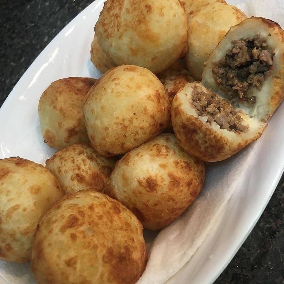 Bolinho de Batata com Carne Moída Crocante e Macio