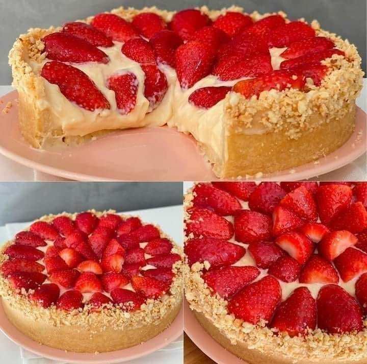 Torta de Morango Crocante