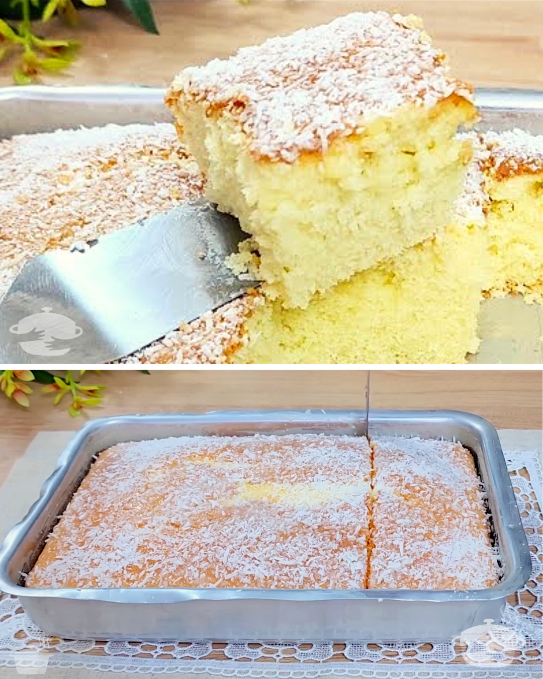 Bolo de maisena com coco