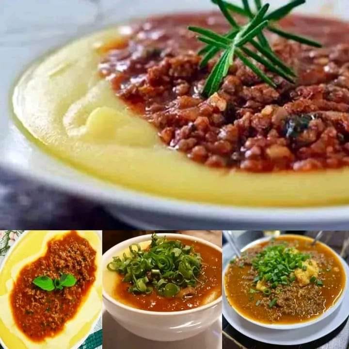Polenta com Carne Moída ao Molho Caseiro