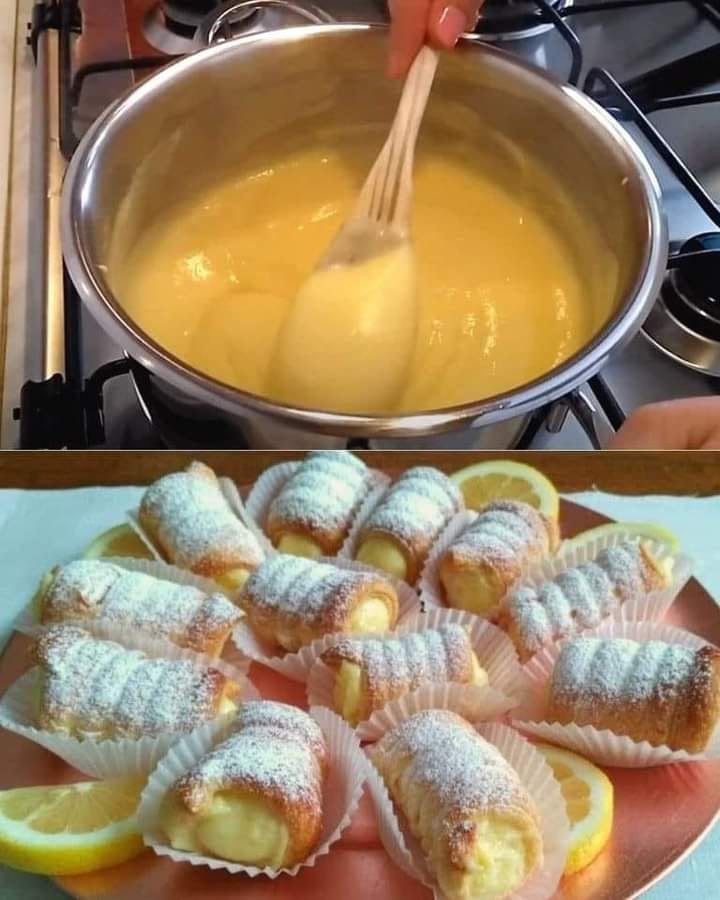 Canudo recheado com creme