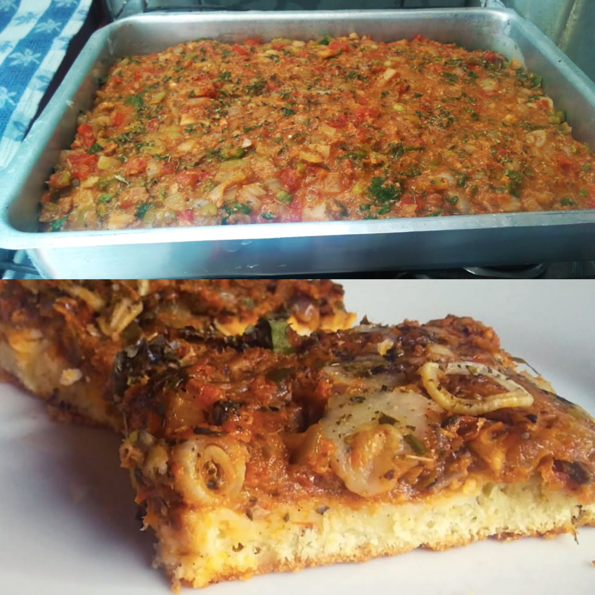 Pizza de sardinha de liquidificador