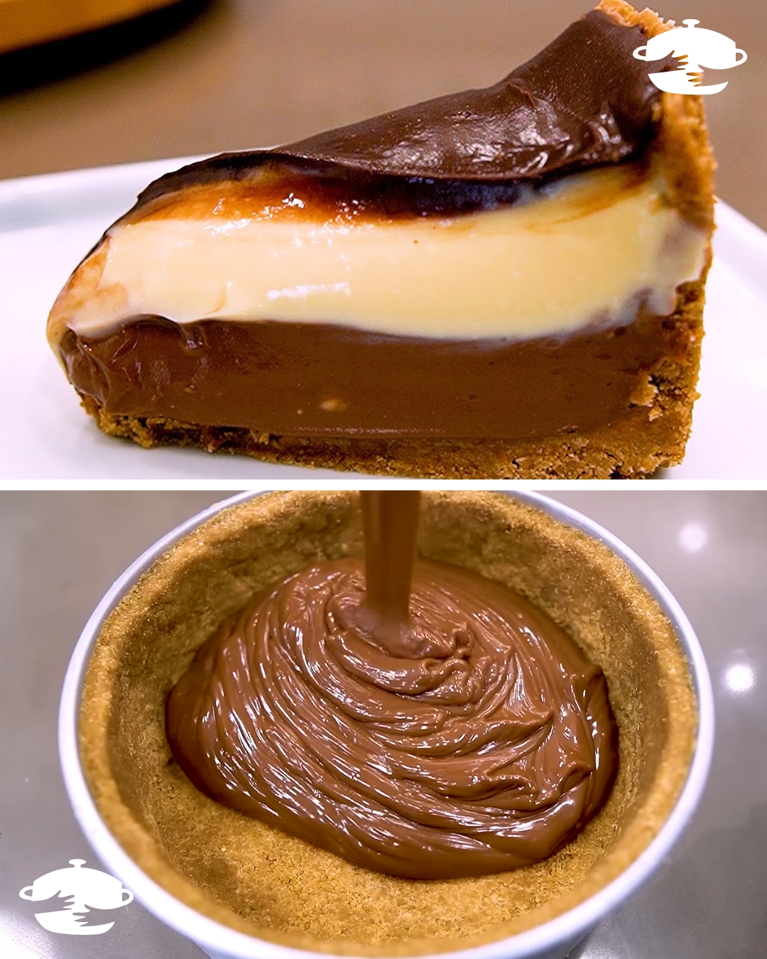 Torta 2 amores com chocolate ao leite e chocolate branco