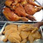 Coxa e sobrecoxa de frango assada na Maionese