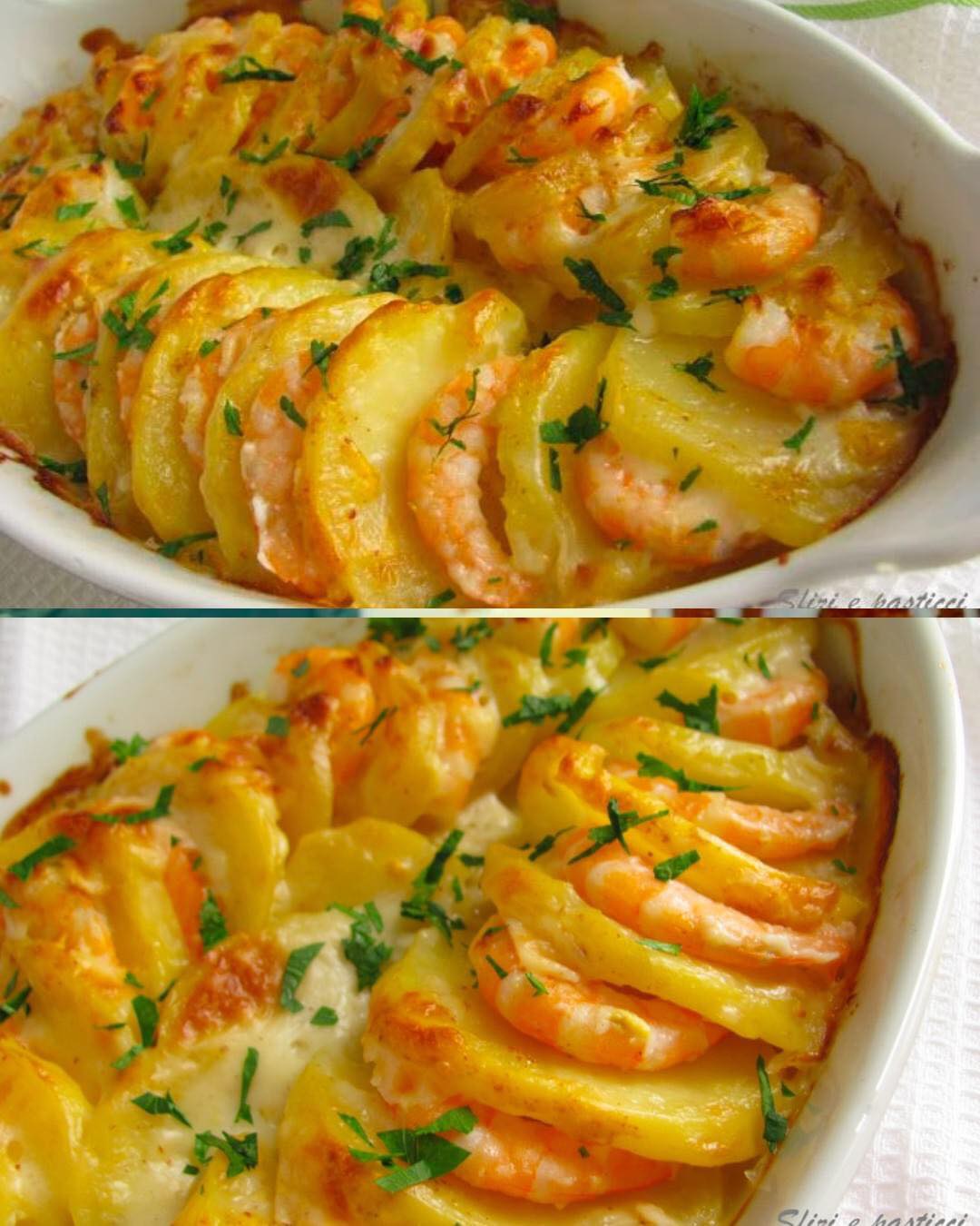 Batata Gratinada com Camarão