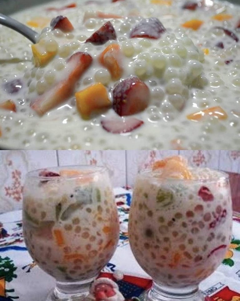 Estrogonofe de Sagu com frutas