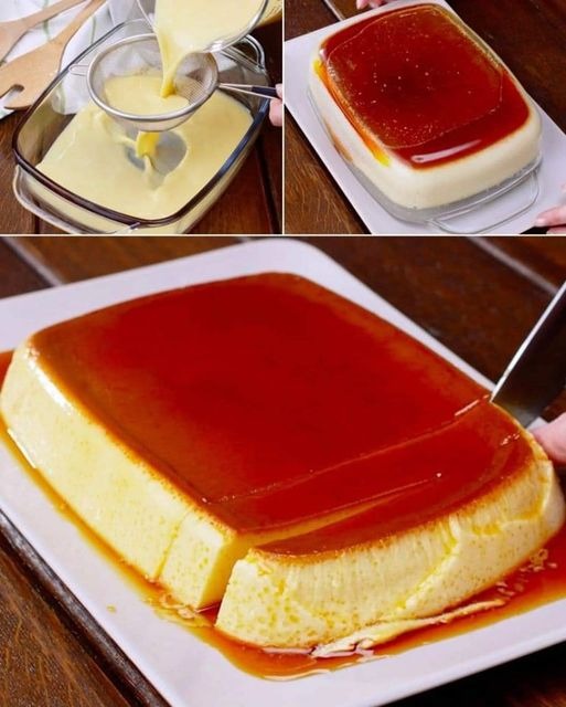 Pudim de caramelo na travessa