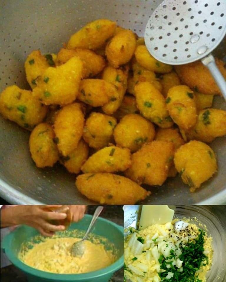 Bolinho de milho com frango