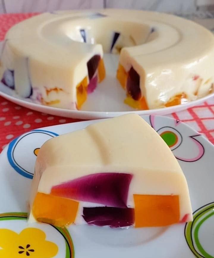 Gelatina com Creme branco
